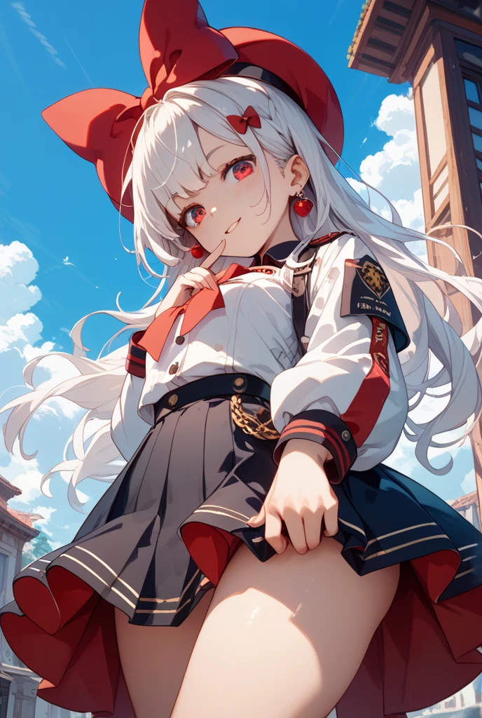 carnival, Friendly, masterpiece, Tengu, (Fortuneteller: 0.8), anime, Stocky, Happy, Angelic French doll, Shirt dress, Wet Hair, Receiving the wind,Messy hair, (ショートヘア : 1.2), おでこ