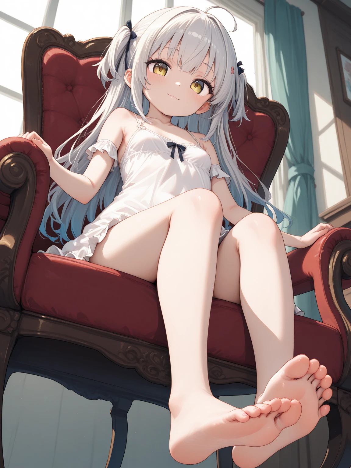 (Image above),Dynamic Angle,Very detailed, shape, close, straight, 1 girl, (Fantasy:1.4), (Pink Eyes:1.233),Her eyes shone like 夢のような stars,(Glowing Eyes:1.233),(Beautiful and delicate eyes:1.1),(Dark pink hair:1.14),(Straight Hair,Very long hair,French Braid,Hair between the eyes,Side Lock), (+(White Hair Flowers:1.14)),(Chiffon dress,Blue floral pattern)/=(uniform:1.24),(Do not use sleeves,Wide sleeves),(gloves),necklace,(Micony high socks),High heel boots,(smile), (Located in a white old palace、With dressing table and French window,(White flower,bloom),(water flowing),(Dull Blue World Tree:1.14),(what&#39;Left behind),(night:1.2) [[Thin hands:0.55]::0.85],(Finger details),(Soup Packet:0.5),tea party、beret、table
