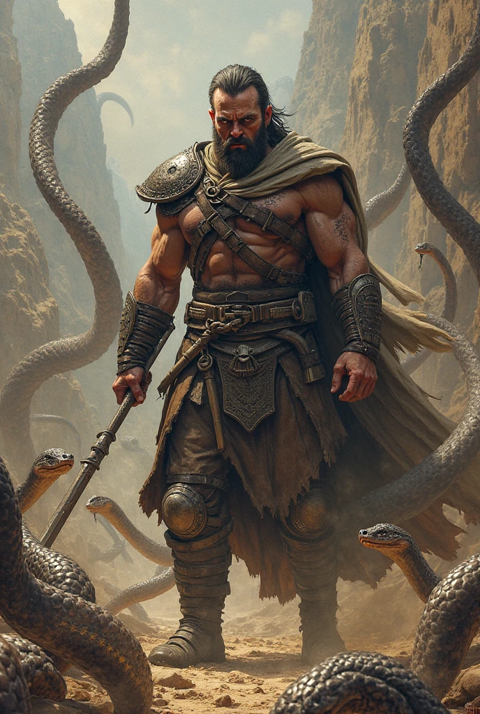 After a fierce battle, Hercules finally defeated Hydra and buried his immortal head under a huge rock.