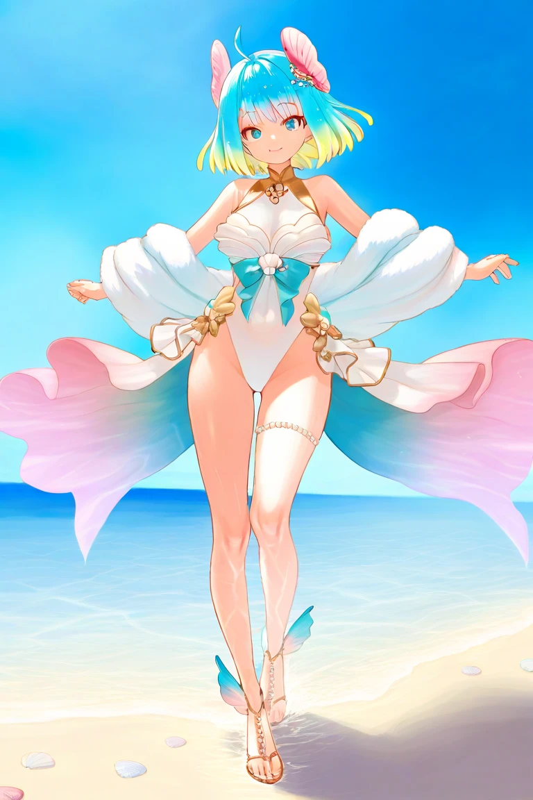 ((Лучшее качество)), ((шедевр)), (подробный), anime girl in a swimsuit