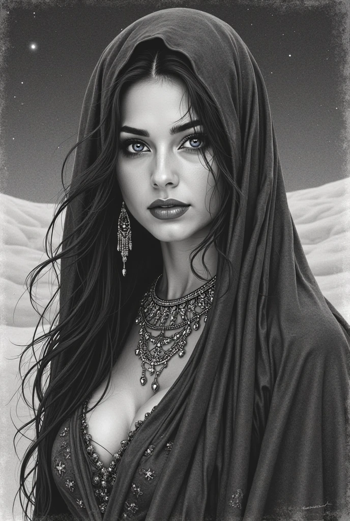 (melhor qualidade,Altas,ultra-detalhado),Dark and mysterious girl with black eyes and symbolic Gothic clothes,arame farpado cobrindo seu corpo,Cabelo castanho longo escuro,fios cinzentos nas extremidades,Retratos,foco nítido,profissional,Bokeh,dramatic lighting,paleta de cores escura e mal-humorada