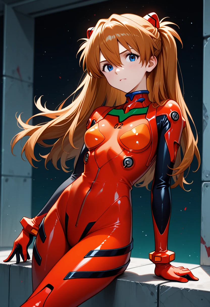 masterpiece, best quality, very aesthetic, absurdres, 1girl, mature_lady,(tortoiseshell bondage, red_rope, hand_behind, roped_body,bound by ropes:1.3) ,tears_in_eyes,,souryuu asuka langley, neon genesis evangelion, rebuild of evangelion, plugsuit, pilot suit, red bodysuit,,on a ship,glowing stardust frontground,fantasy,sparkling,fireflies,