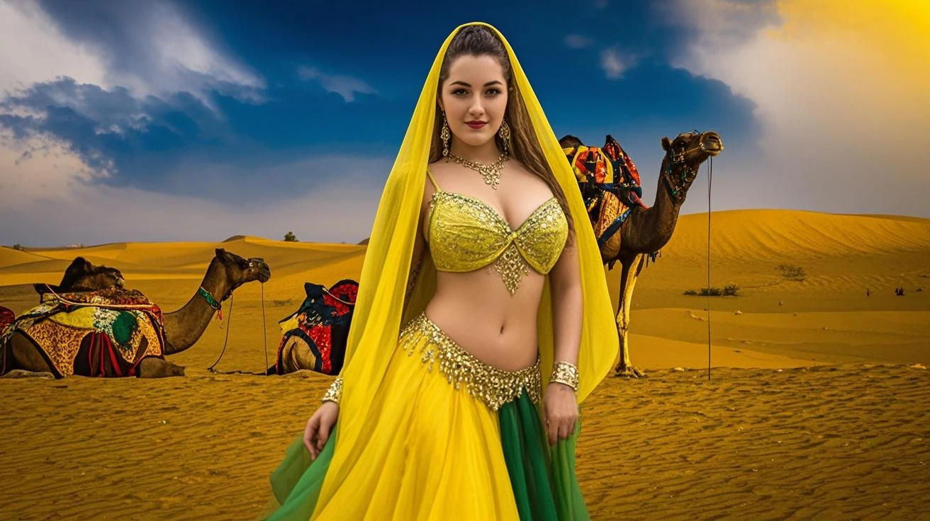 perfect face beautiful (arab:1.2) doctor in lace bra and saree wlop perfect full HDR body exposed midriff highleg loli (flat chest) curvy indian (armpits:1.4) bellydancer 8k chubby high res knees ankles , (plump:1.2) , cleavage (shiny skin:1.2) (full body shot:1.5) (high heels:1.5) lace bra  thong  (karbala:1.7) (green theme:1.6)
