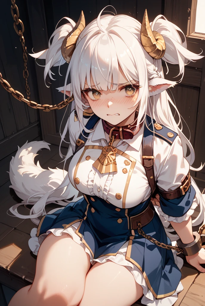 (Golden ratio:1.2),[(Black background:1.4)::10],(Masterpiece), (Best quality), (Ultra detailed),(Disheveled hair),(illustration),(1 girl:1.2),(Petite girl:1.2),gigantic cleavage breasts,Gray hair,Green eyes,pointy-eared,Elf female,Copper-colored skin,Blush,(Crop topping:1.2)+(Sheer coat:1.1)+(Colorful clothes:1.1),Pee with legs apart,Iron collar,(child body:1.2),(Hanged :1.2)+(The closed legs were forcibly opened by chains:1.3)+[(Inception:1.2)], Chiaroscuro, Depth of field, shadowing, Perspective, Wide-angle, hyper HD, Anatomically correct, Textured skin, High details, High quality, Best quality