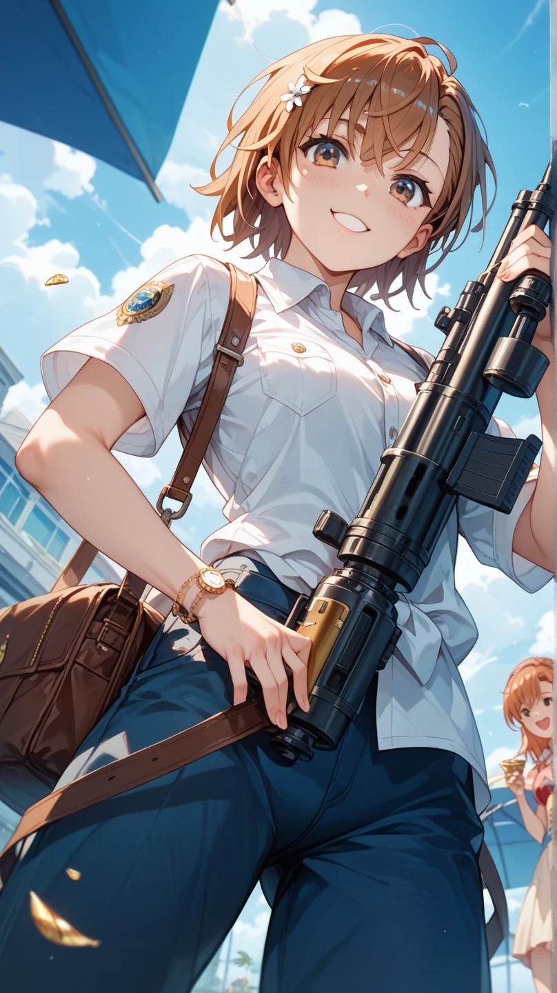 Movie Trailer Cover,Like a Real Person,Polite Dress,Fighter Action War Movie Cover),(Movie Reference Foundation : 1.8 ),Realistic,White Air Force General Uniform,(Realistic Face Resolution),Cinematic Poses,Adult,Skinny,Small,1 Woman with Dark Blonde Hair,Serious Face,Science Fiction,Sci-Fi,Different Characters