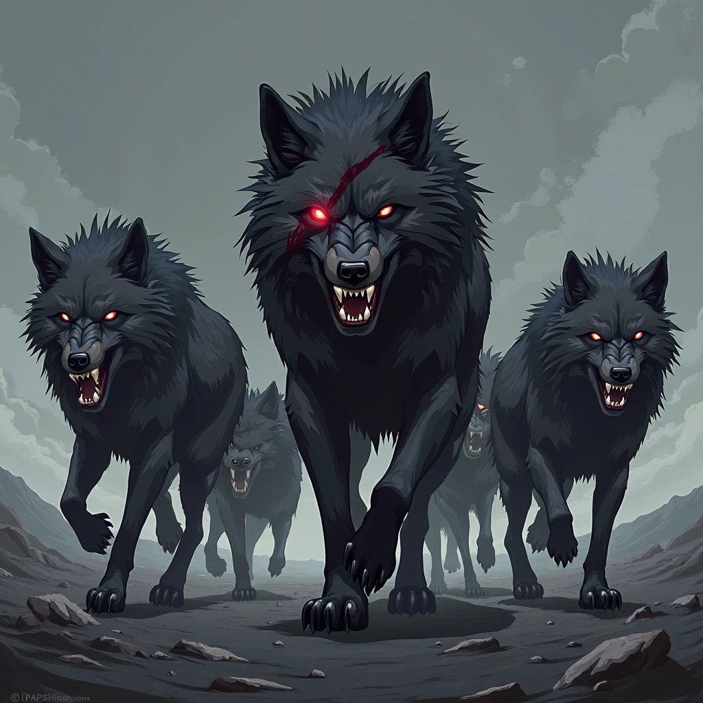 vampire with chainsaw attacking a werewolf