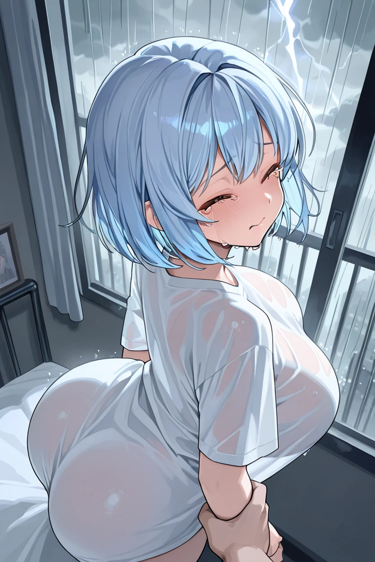 (((Highest quality,High resolution,Pixel perfect,Noise Reduction,Beautiful Anime Girls,Smooth Skin,Glowing Skin,Soft Skin,Detailed face,1people,No text,No dialogue,No sound effects,No manga))),(((Akane Kurokawa,Bukkake))),(((Navy Blue Hair,short hair,Green Eyes,naked,Beautiful nipples,Creampie,Squirting))),((From the side,Bedroom,On all fours,Big Breasts))