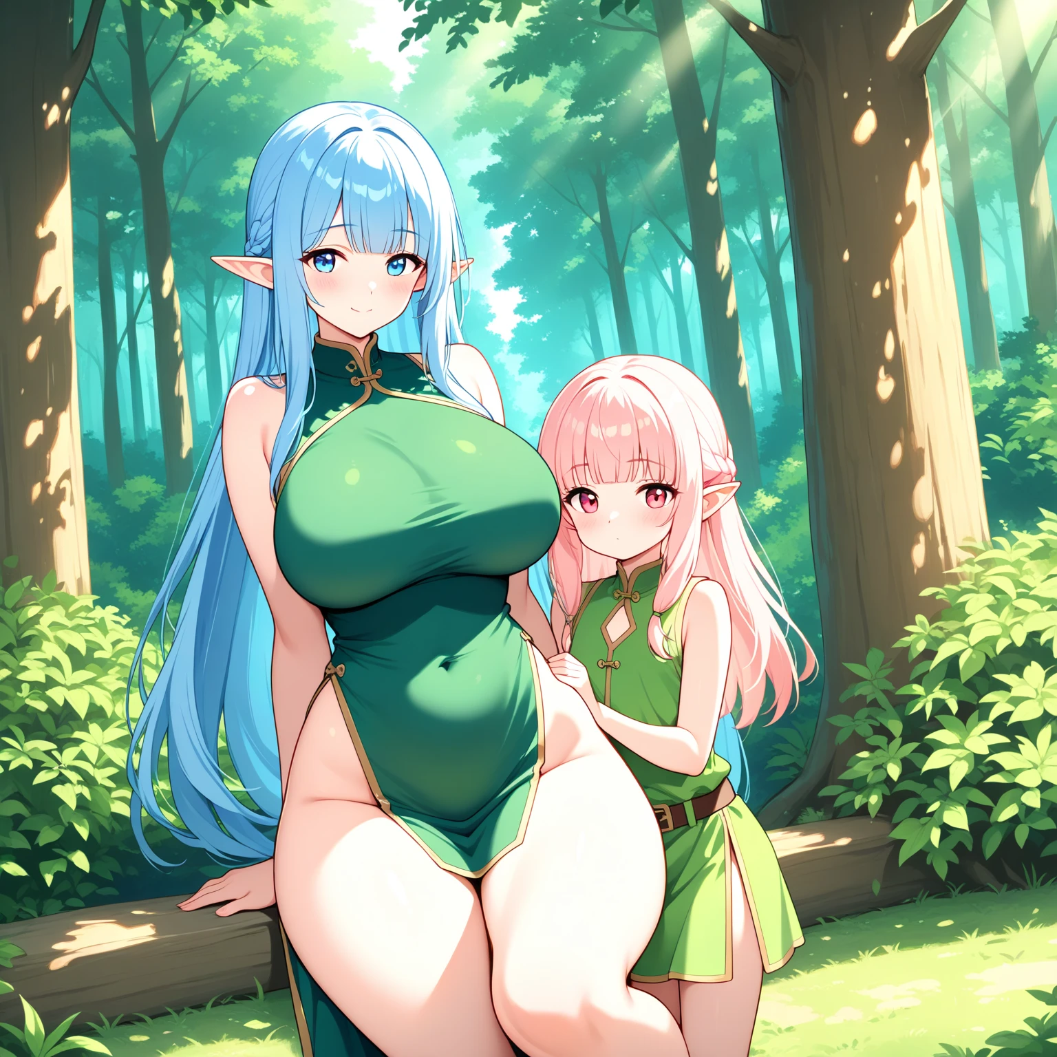 (Private 4K)、(High resolution:1.2)、(High freshness:1.2)、、(Whole Body Ezbian:1.2)、(Two Women:1.6)、((Women with exaggerated large physiques))、(Super big breasts fully opened:1.8)、abnormally developed muscles,,Barefoot woman, , Big arms、(Huge muscles:1.4)、(Dynamic pose:1.2)、(A woman walking among villagers in a fantasy village:1.8)、(Naked Women:1.6)
