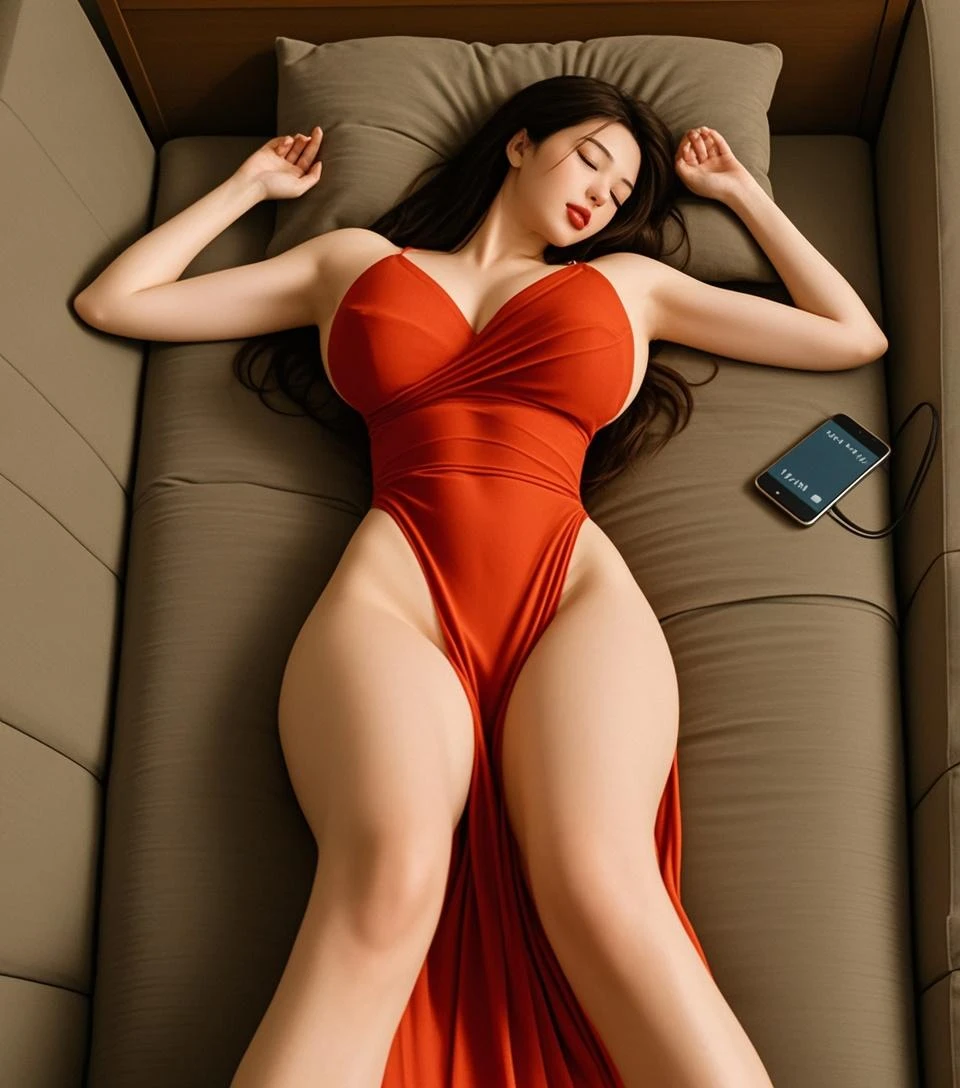 (NSFW)((Best image quality、Highest quality、Highest Resolution、Ultra-realistic photos、Full body photo、masterpiece、Full body photo、Photo from above、真Photo from above、Super Real、Head to toe photos、Photo taken from about 4 meters away:1.4))、Highly detailed face, Highly detailed lips, Fine grain, double eyelid, Makeup face. Orange lipstick、A beautiful mother in her 40s yawns while sleeping in bed dressed in a shrine maiden outfit、Beautiful two arms、2 Foot、Huge boobs、Big Boobs、Breasts with cleavage、neat and large areolas,、neat and big nipples、Red Hakama、((Lie on your back on a white futon、Spread your legs、Masturbation、Masturbation:1.3))、(Close ~ eyes、Open your mouth wide、Dye cheeks red、Sweating:1.4)、((Surprisingly long black hair is very beautiful、Hair length: about 3 meters、Beautiful, well-groomed black hair、Very large amounts of hair、Super long black hair that emphasizes feminine sexiness、Shiny beautiful hair、World Long Hair Contest Winner、The longest black hair in the world、Hair longer than Rapunzel、Very large amounts of hair、My hair is so clean after shampooing every day、Hair smells like roses、I have very long black hair、My charm is、I have very long black hair、My very long black hair is fanned out.、My very long black hair is spreading out、My very long black hair spreads out on both sides、Silky black hair flowing from shoulders to the floor、Her long hair is spread out on the futon and spills out.:1.4))