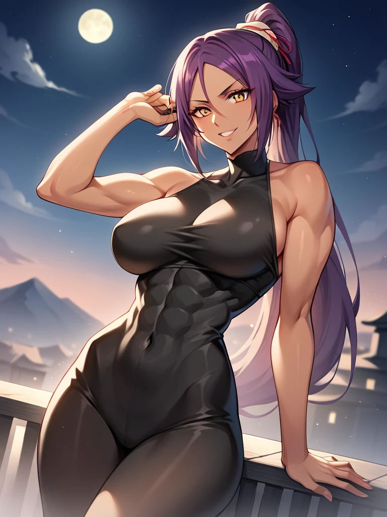 BEST lighting) , (ultra intricately detailed) , 4K unification, (super-detailed CG: 1.2) , (8K: 1.2),(Original), (Masterpiece) , (Best quality),(Masterpiece:1.4),Anime-ish high quality,(Masterpiece),Masterpiece, Best quality, absurderes,((masterpeace, 4K, 8K, Yes, A high resolution))1girll,ssmile, She was standing in the pool,Naked swimsuit, Perfect figure, Pink purple shawl long hair, Dynamic pose, ((body builder:1.5)),Oyama Background,(Beautiful bace),(Girl),(Female),(((Upper body:1)))