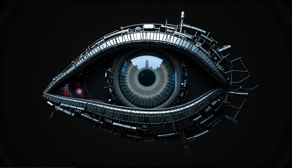 there is a ring with a blue eye on top of a keyboard, eye cyberpunk bionics, cybernetic eye, sci - fi jewellery, sci - fi details, intense sci-fi details, bionic scifi alexandre ferra, robotic eye, cyborg eyes, 8 k high detail concept art, hyper realistic sci fi realistic, dystopian scifi gadgets, glowing mechanical eye