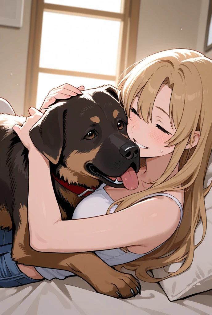best quality, 1 dog, 1 Young girl, dog mating girl, dog and girl having se, dog big Dick, Young girl, dog Dick in girl, nsfw
