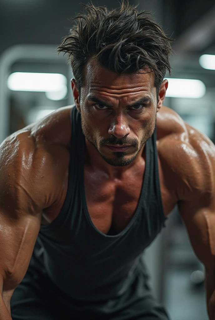 I would like an image of a man full of energy to train after taking a supplement 