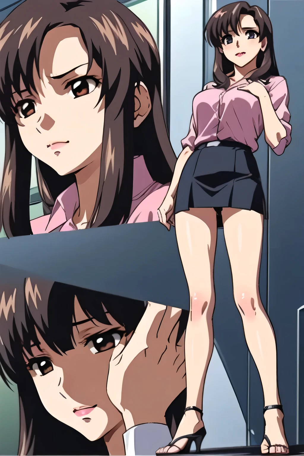 official art,master piece,best quality,high resolution,ayukawa madoka,NSFW,1980s \(style\),1girl,nude,black hair,2man, BREAK,{{{2man}}}{{{2penis}}}{{{2man and 1woman,having sex}}},{{{Double Penetration}}},