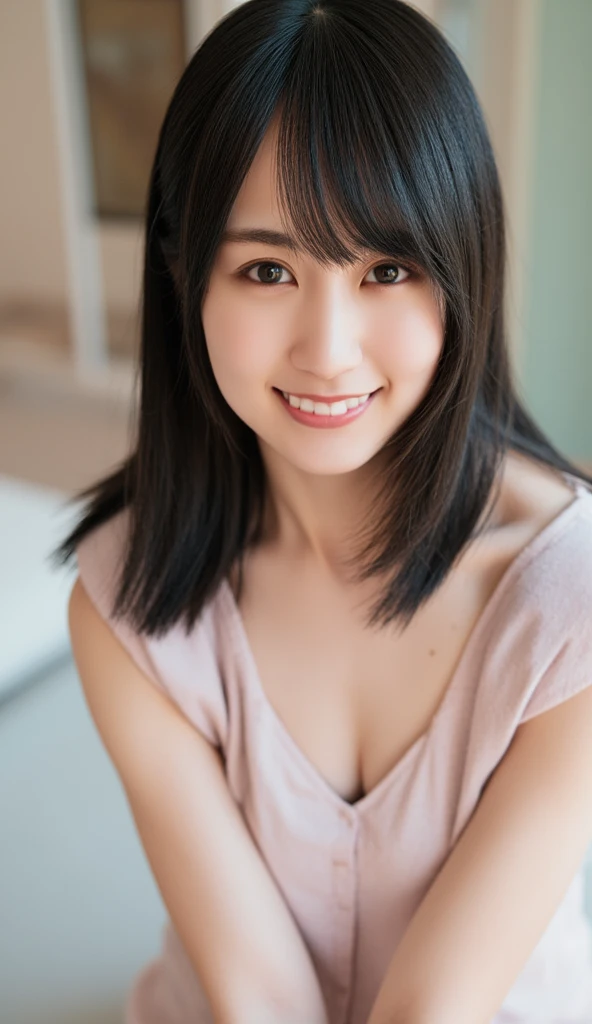 (RAW Photos、Highest quality、masterpiece:1.2)、(Realistic、photo Realistic:1.1)、1 girl、Japanese、23 years old、woman、Face Light、(Bob Hair, Shortcuts, Brown Hair)、(kimono、Dimly lit Japanese-style room: 1.2)、Beautiful breasts, Nipples、Detailed face、double eyelid、perfectionボディ、Grinning face、Make eye contact with the camera、Background camera lens blur、Very detailed、super high quality、perfection、((Vintage style photo 1:1)), (NSFW1:0), Seductive pose, whole body