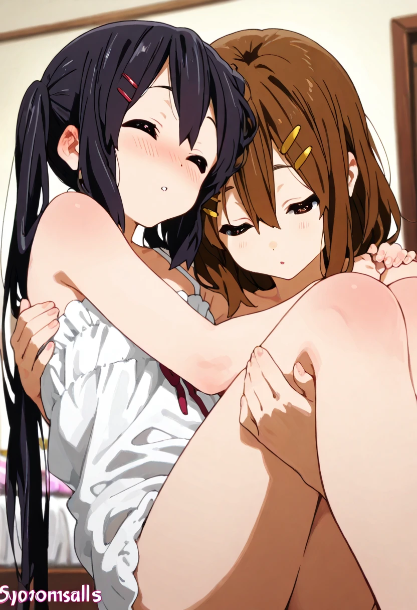 1girl, aster nemesis, dark-skinned female, black hair, very long hair, yellow eyes, flat chest , twin tails, looking at viewer, , , tanned body,open mouth,tongue, ,,8yo,,smile,,(spoken heart),(((maid costume))),miniskirt,thighhighs,cowboy shot,mansion,(((Sex from side,sweating))),ass