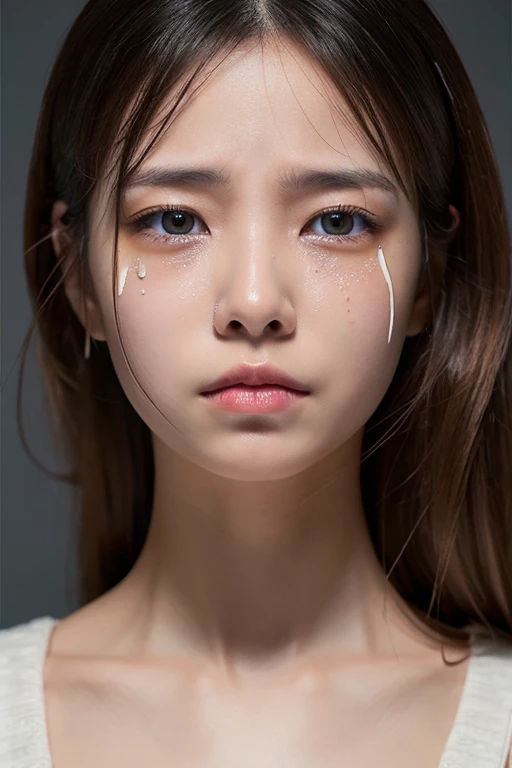 (((Crying face))),((Sad face)),(Best Quality, 8K, masutepiece :1.3), Sharp Focus :1.2, Pretty women :1.4,kawaii, Highly detailed facial and skin texture, Detailed eyes, 二重まぶた,
