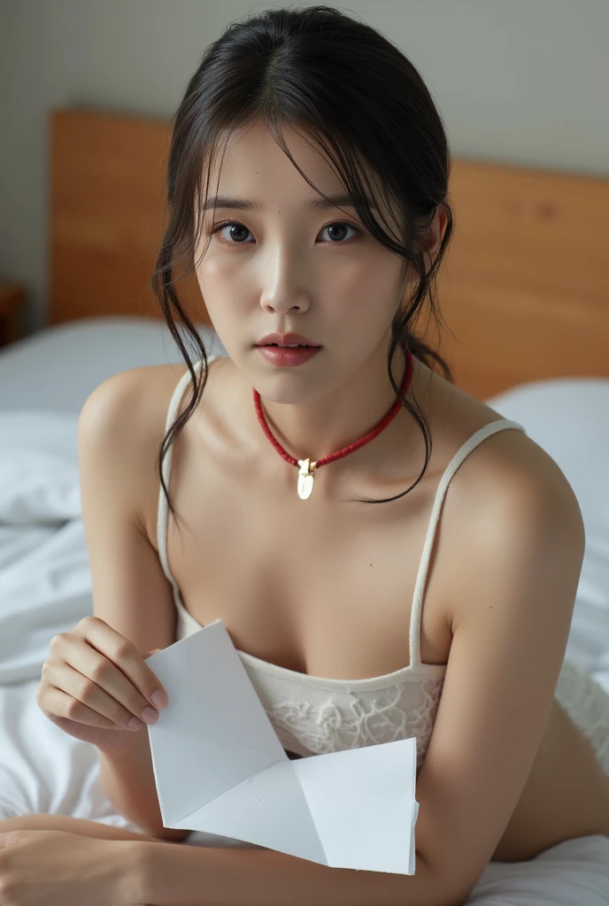 (space_buns_hairstyle:1.3), woman poses for a photo, bare legs, full body shot, wearing a light yellow dark V crop chiffon top, translucent long skirt, white lace trousers, a braid
Expert, 8k, high resolution, masterpiece, best quality, head:: 1 girl, ((Hasselblad photography)), delicate skin, clear focus, (cinematic lighting), at night, soft lighting, dynamic angle, [:( details:: 1 girl): 0.2 girl], ((kneeling on bed))), normal hands and legs