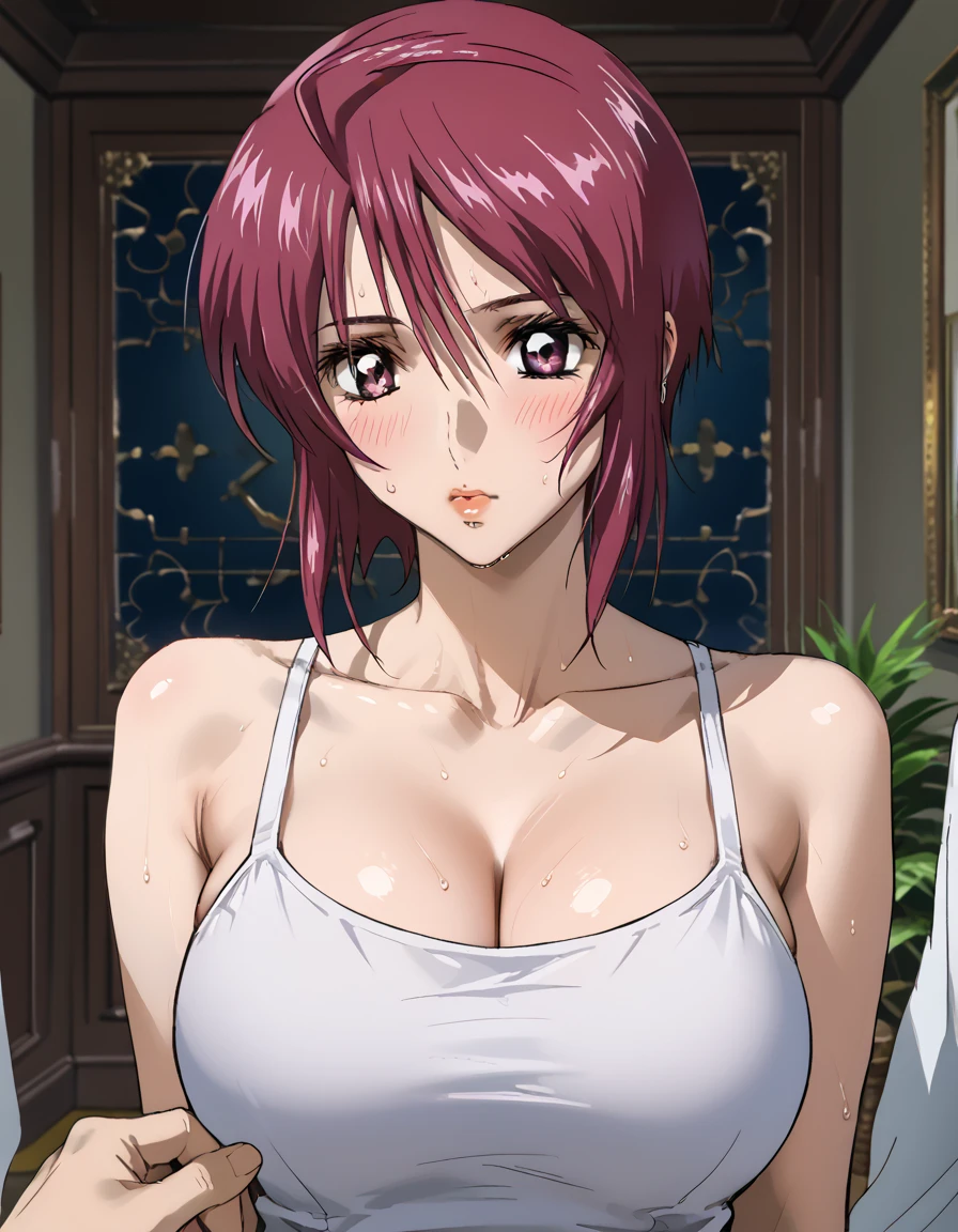 (masterpiece, best quality, high quality:1.4), professional artwork, Desktop Wallpapers, intricate details, vision, sharp focus, detailed painting, Realistic lighting, Hot topics on pixiv, 1 girl, (vivid lights, bright colors:1.05), Realistic shadows, ambient occlusion,
Marie Mamiya, adult, milf, alone, (Beautiful curves:1.1), VIP room, (half body shot:1.1), [[[特写cleavage]]]]Huge long saggy breasts, looking at the audience，cleavage,,
(Red hair:1.05), hair accessories, lipstick, cosmetic, (mole under the eye:0.9), collar, Super detailed hair, Super detailed face, (glowing eyes:1.05), perfect eyes, 完美s face, Perfect retina, perfect student, earrings, (Seductive look, blush:1.15), bitch, s face, Smile,
(Ignore:1.4), collar, necklace, nail, Perfect drawing, no blur
(Big breasts:1.15), 