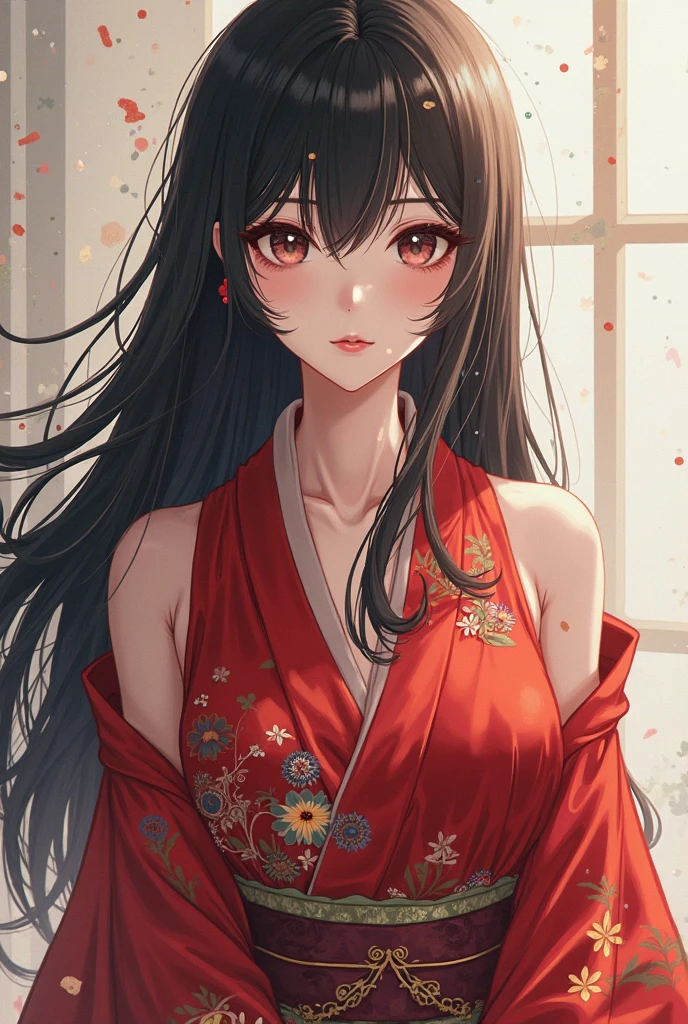 ((best quality, masterpiece)),  ((style-swirlmagic):0.75)
kurumitokisaki, <lora:kurumitokisaki:1>, tokisaki kurumi, black hair, low twintails, (hair over one eye:1.5), (red eyes:1.2), (small breast:1.2), 
bare shoulders, japanese clothes, kimono, yukata, red kimono, BREAK looking at viewer, 
indoors, bed, bedroom, 
high resolution, unity 8k wallpaper, (illustration:0.8), (beautiful detailed eyes:1.6), extremely detailed face, perfect lighting, extremely detailed CG,
<lora:more_details:0.5>