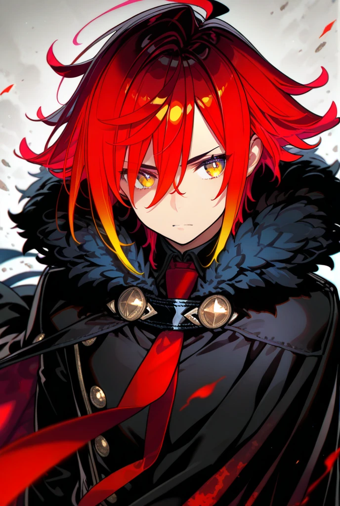 ((male)), 1 character in the photo, yandere, smile, blood, diluc, diluc genshin Impact, roses, Horror, angry face with a smile