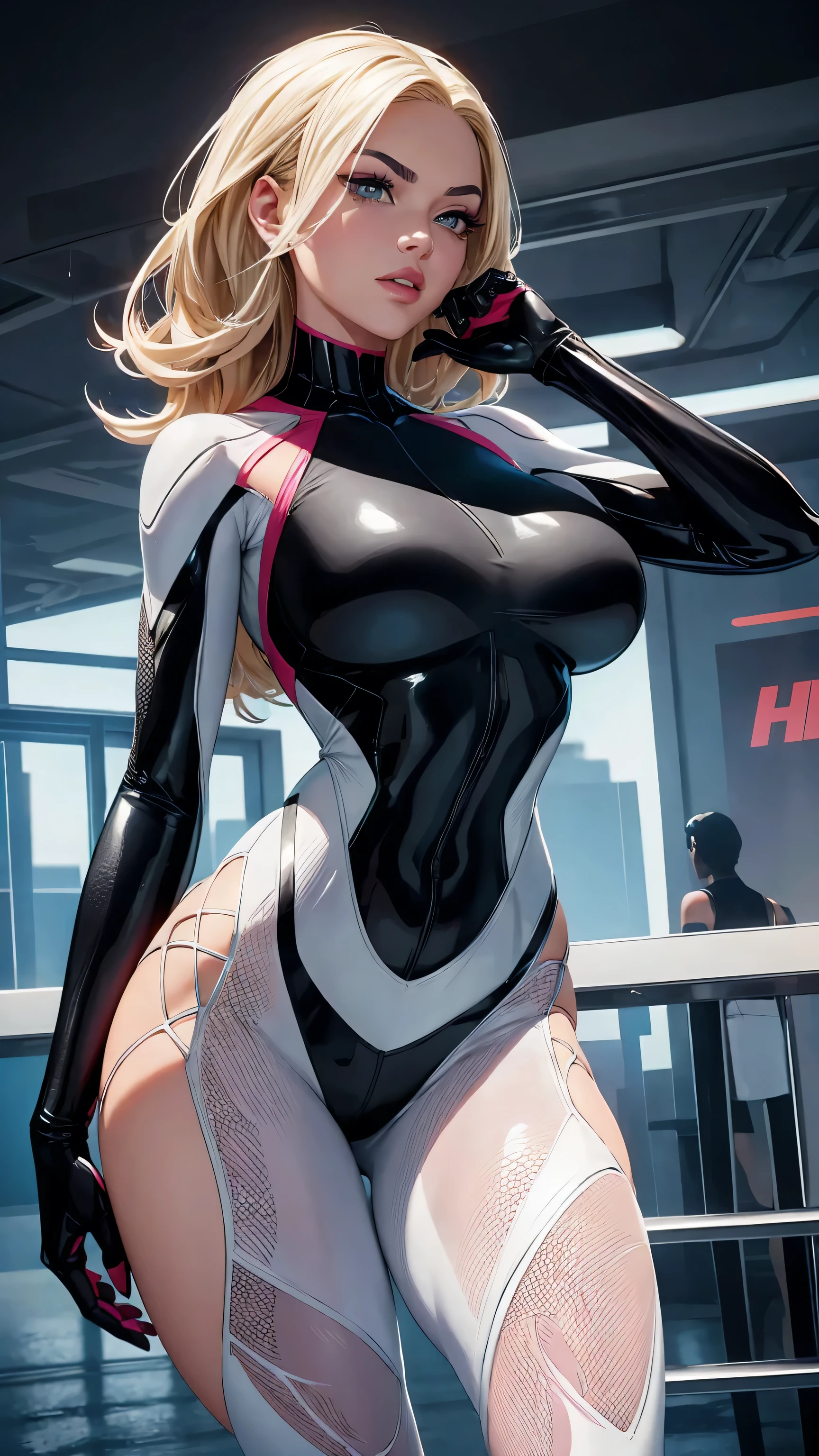 girl swimmer,((girl with extremely cute and beautiful blonde hair)),
(large breasts:1.4),saggy breasts,(((very light blonde hair:1.35,straight hair,long hair:1.4,colored inner hair,ear breathing))),(((neon_pink_eyes:1.3))),intricate eyes,beautiful detailed eyes,symmetrical eyes,((fat)),(((lustrous skin:1.5,bright skin: 1.5,skin tanned,shiny skin,very shiny skin,shiny body,plastic glitter skin,exaggerated shiny skin,illuminated skin, wet legs))),(spider lower abdomen,narrow waist,wide hip,athletic body,inflated legs,detailed body,(detailed face)),
cute,slutty,seductive,erotic,(((nsfw))),
zettai ryouiki,((one-piece_swimsuit magenta,wearing a one-piece_swimsuit outfit:1.3,swimsuit type spacesuit,magenta armor swimsuit:1.3)),((wet clothes,intricate outfit,intricate clothes)),
(dynamic pose:1.0),embarrassed,(centered,scale to fit dimensions,Rule of thirds),
cyberpunk city by the ocean at night, with bright neon signs and dark stormy clouds and puddles, scenery:1.25,
artistic photography,(photography taken by sldr),highres, sharp focus, (ultra detailed, extremely detailed), (photorealistic artwork:1.37),(extremely detailed CG unity 8k wallpaper),((synthwave background theme)),(((vibrant colors))),(intricate background),(masterpiece),(best quality),