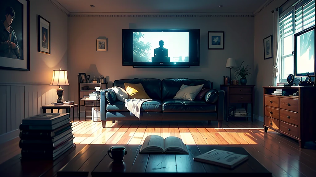 top-quality、8k、A sofa in a different space、Distorted space、Solitude、realisitic、6 men and women