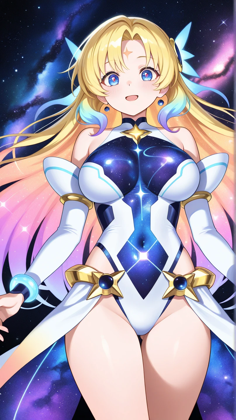 ultra-detailed, Explicit, Beautiful body, Beautiful Nose, Beautiful character design, perfect eyes, perfect face, ultra highres, 4K, beautiful legs, perfect legs, Nice hands, Perfect hand, Masterpiece, Best Quality, Highly detailed, illustration, absurdres, perfect anatomy, BOOTS, THIGH BOOTS, BODYSUIT, LEOTARD, HEADSET, absurdres, highres, solo, cowboy shot, 1girl, perfect hands, wind, (highres,best_quality,masterpiece), hair ornament, large breast, huge breast, long hair, blonde hair, pointy sidebangs, blue eyes, ass, from back, from behind, looking from back, view from back