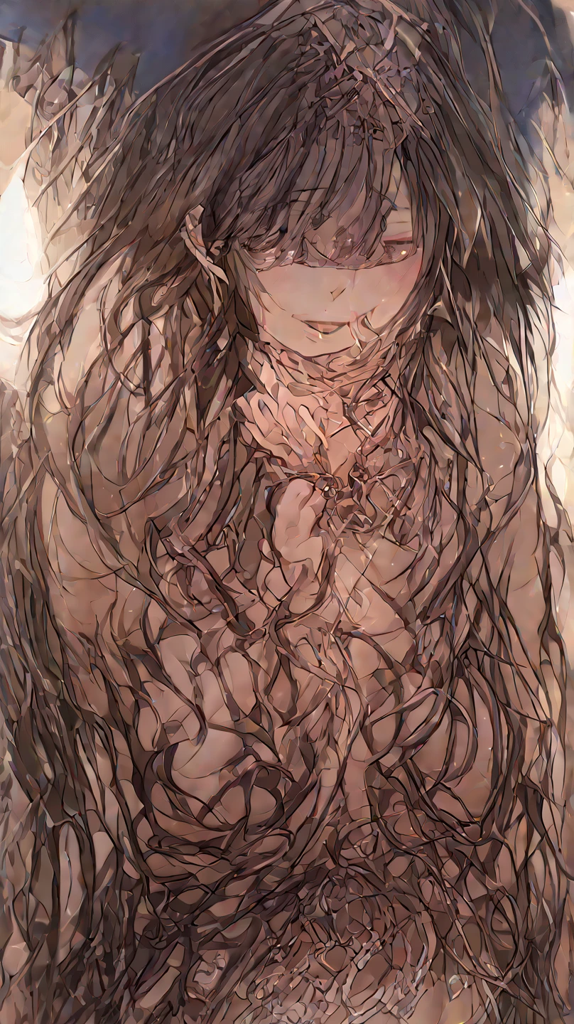masterpiece, best quality, by artist junji ito style,
shoggoth, body horror, black slime, melting, 1girl
