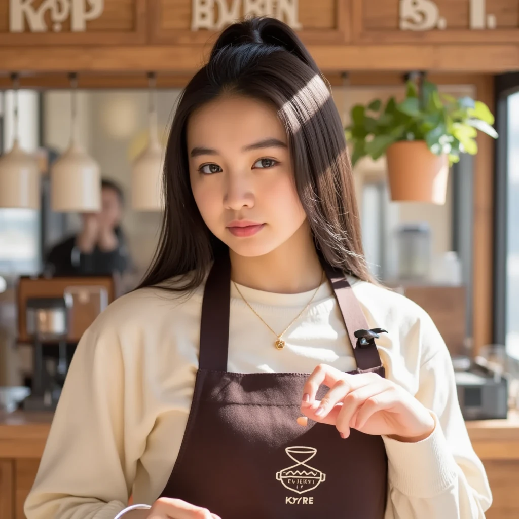 (Best quality, 8k, 32k, Masterpiece, UHD:1.2),Photo of Pretty Japanese hijab woman, large breasts, oversize crew shirt. flower shop