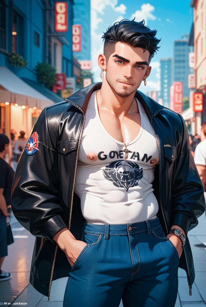 Change background cyberpunk handsome boy. Realistic face. 8k ultra realistic