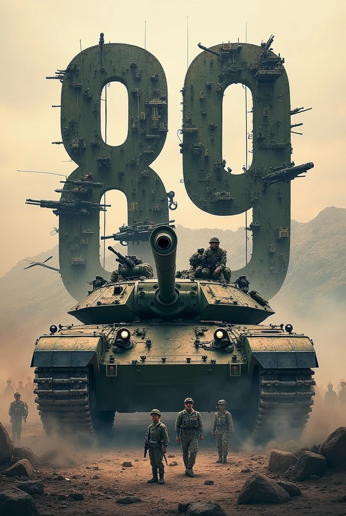 Create me a wallpaper with the initials HB on an epic modern battlefield with fighter jets and tanks
