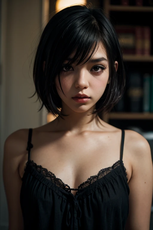 short hair, Goth, Large Breasts