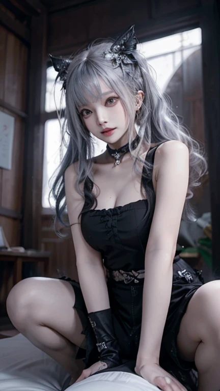 Multi-colored hair,Striped hair,Cross Bangs,Messy hair,Colored contact lenses,Flower-shaped pupil,make up,shy,Blush,Parted lips,Heavy breathing,moan,torogao,Surrealism,Realism,Movie Lighting,Relief,Sony FE GM,Retina,masterpiece,precise,Anatomically correct,Textured Skin,Super Detail,High Detail,best quality,Beautiful dance dynamics, Long legs , Random scenes,Random shooting angles, ((Flowing long hair))Official Art , ((Bright pastel colors)), Unity8k Wallpaper , Extremely detailed , Visible cleavage, Pretty and beautiful , Sexy long legs, masterpiece , best quality ,Practical, Very detailed illustrations ,Extremely detailed , Intricate details , Extremely complex and detailed , Very detailed 8KCG wallpaper , Caustics .reflection , Ray Tracing , Devil Theme ,nebula ,Dark aura, Network Effects , (1 Girl)Solitary , (Blue plasma flame , Pastel tones in Rococo style ,light white and light red , Incredibly beautiful , Cherry blossoms ,painting , Ethereal , Mixing reality and fantasy elements, Complex patterns , Delicate lines, Starry Sky , rich and colorful , Star