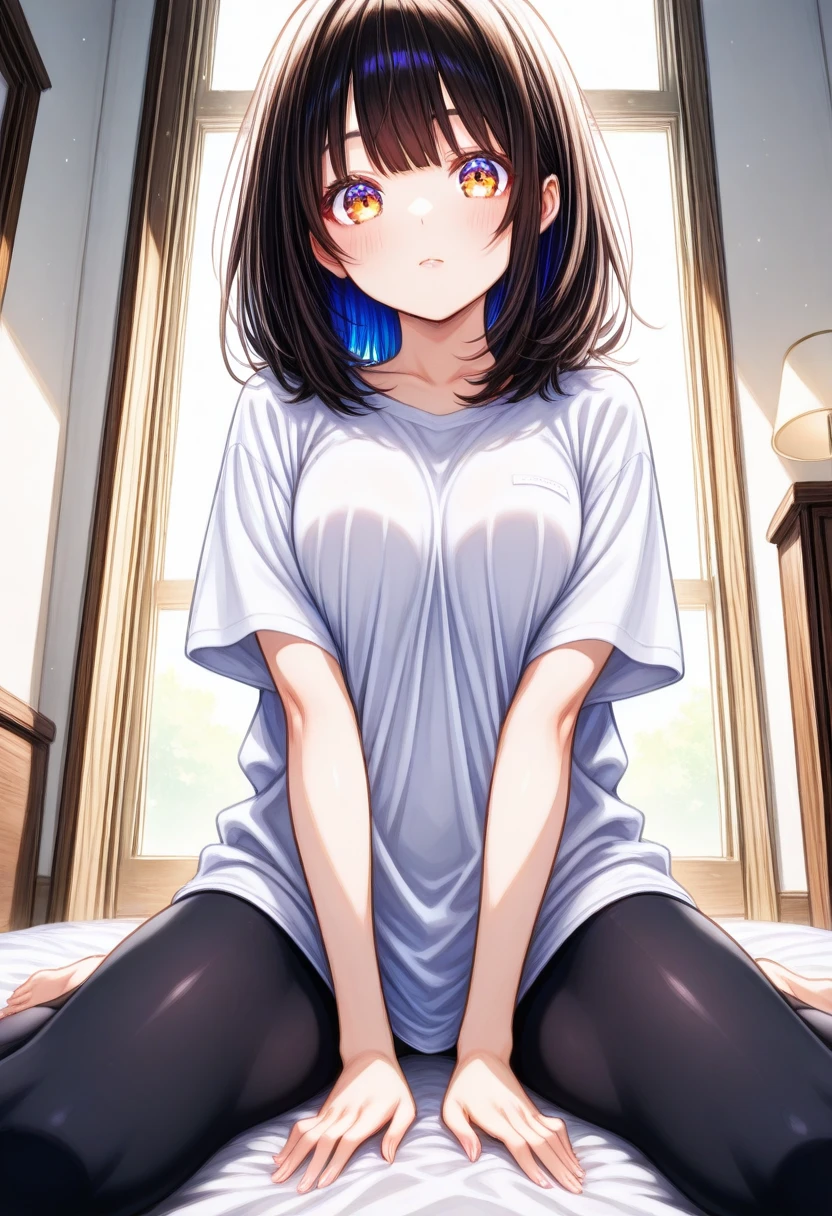 Japanese、60 years old、Mature Woman、Five fingers、Gym suit、Bloomers、White T-shirt
