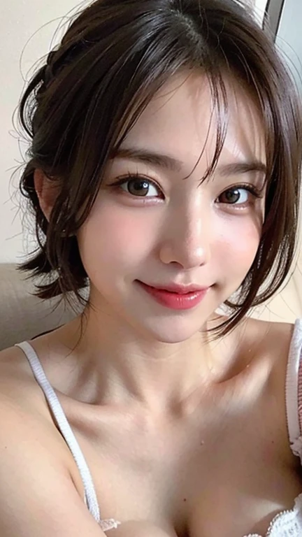 ((Best Quality, 8K, Masterpiece: 1.3)), 1girl, Slim Abs Beauty: 1.3, (Hairstyle Casual, :1.2), Sexy dress, super fine face, Delicate eyes, Double eyelids, smile. Take pictures in cute pose, very low figure, small waist, big breasts, close-up, zoomed close-up chest, beautiful background