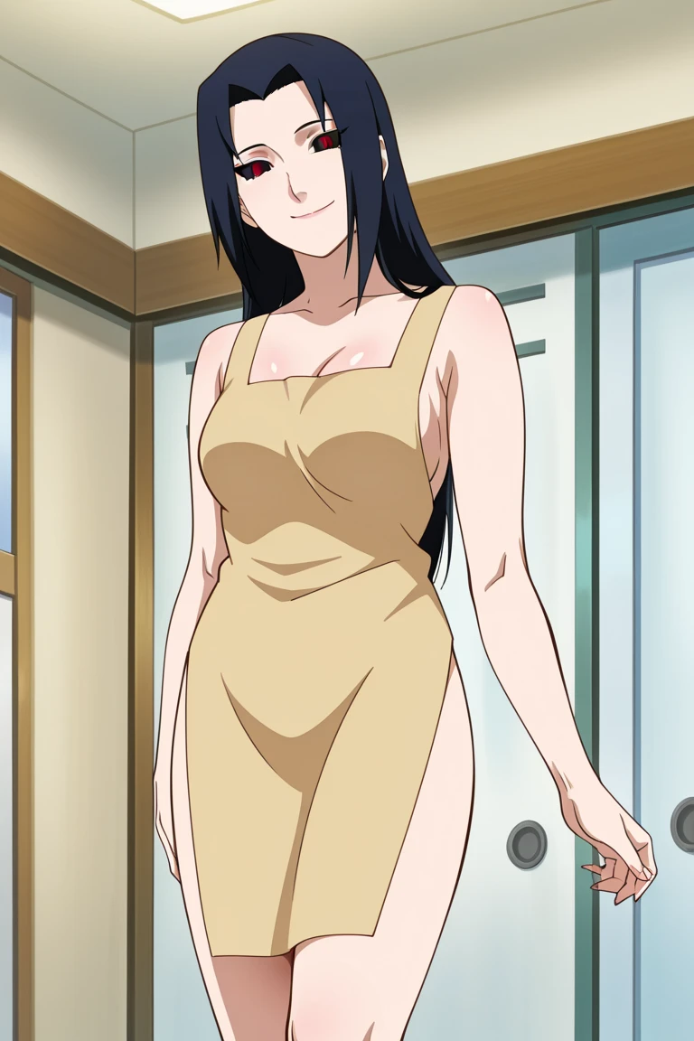 score_9, score_8_up, score_7_up, source_anime, best quality, clear face, Nico Robin, black hair, blue eyes, long hair, large breasts, thick thighs, perfect body, standing, looking at viewer, shocked, china dress, blue clothes, dynamic angle, indoor, wet clothes,blushing,embrassed,see though clothes,big boob,hands behind back, view from below,bend over,ripped clothes, cleavage,sideboob, alone,