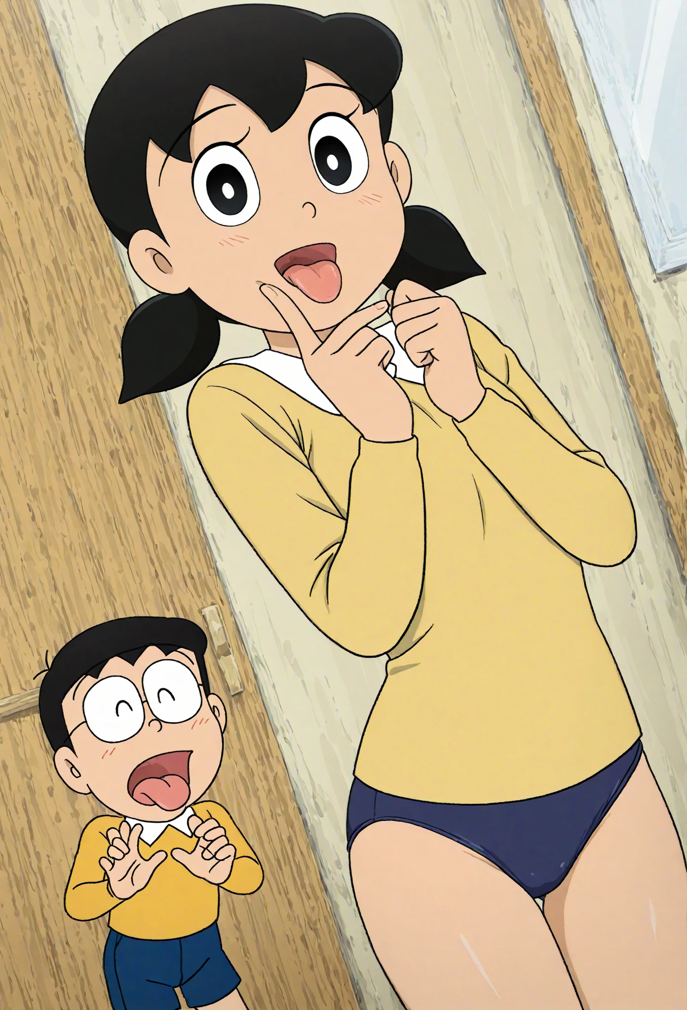 njyumeko,,shirt,skirt,retro artstyle,1980s \(style\),looking_at_viewer,1girl,solo,:d,portrait,hair_ornament,1girl,masterpiece, expensive quality, very_expensive_solve, big_file size, full color,(completely nude:1.2),pussy,niplles,(vaginal sex:1.2),(toddler:1.6),(chibi:1.3),(flat chest:1.5),(plump:1.1),