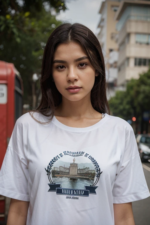 a girl seeting on a bench,sunset time,wearing a jeens blue shorts,and a long t shart,looks happy,fingers clearity,rtx,amd,real grafix,real fingers,fingers qulity ,5fingers in both hand,infront of a city bridge,
