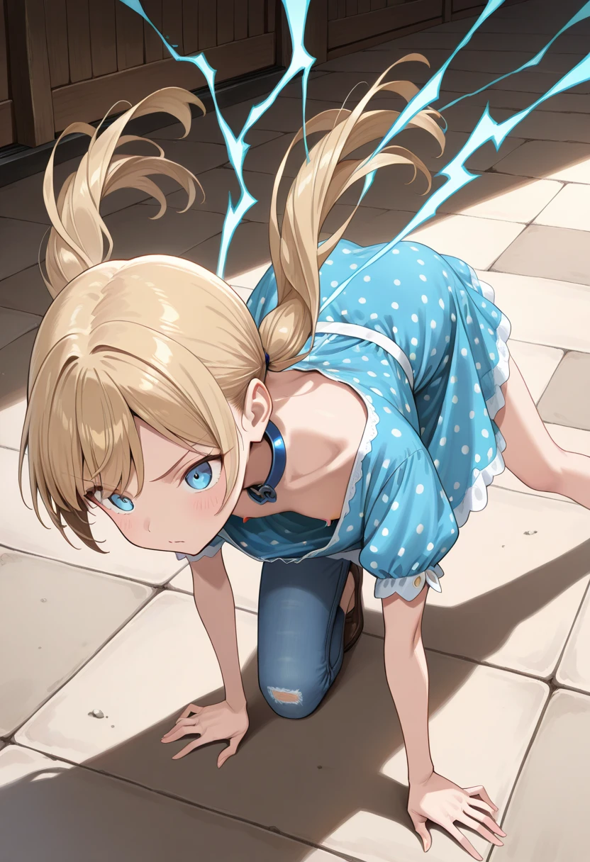 score_9, score_8_up, score_7_up, source_anime, rating_explicit BREAK solo, yelling, from above, shattered concrete, <lora:bowsette_dress-PD-1.0:0.8> bowsette dress, <lora:sanae-dekomori-s2-ponyxl-lora-nochekaiser:0.8> sanae dekomori, long hair, blue eyes, blonde hair, twintails, very long hair,