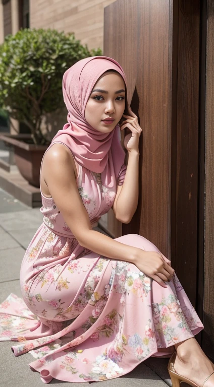 <lora:Project_Gigi-09:1> anggia, smile, extremely detailed face, pink hijab, sitting, leaning back, arm support