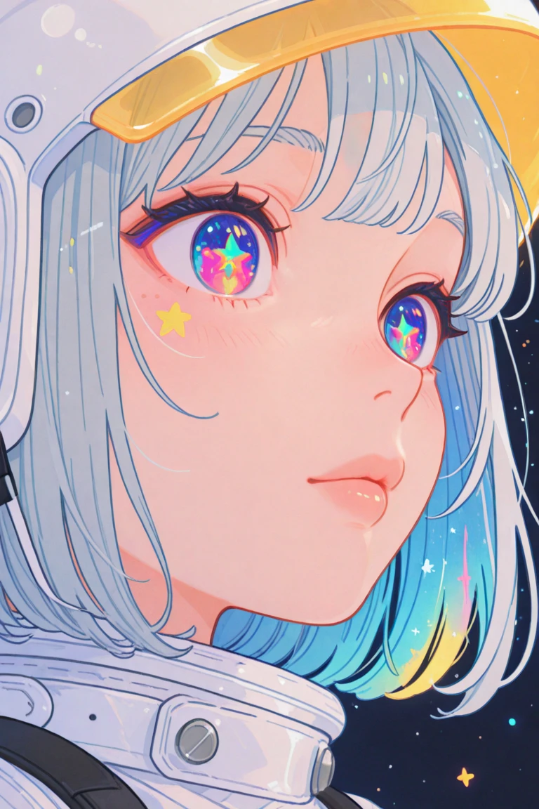 (8k), sharp focus, highres, 1girl, solo, upper body, (high quality:1.2), (high detail:1.2), (masterpiece:1.2), (extremely detailed:1.2) <lora:galaxy_girl-V01:0.8> galaxy girl, horns, black skin, starry sky, sky