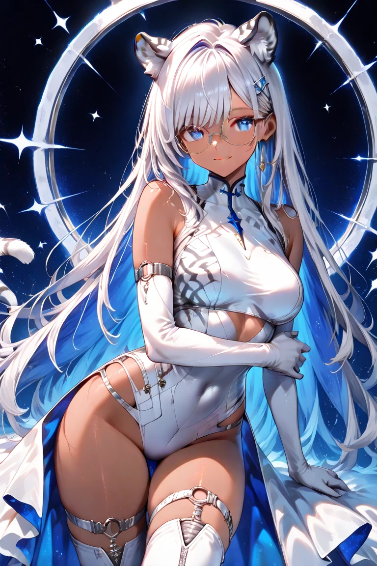 Lilac gradient hair,Asymmetrical hair,((Hair is very thick 1.8,Hair is well-defined1.6)), Hair over the shoulder, messy hair, Very long hair, shinny hair,(Long gray hair:1.2),A beautyful girl,(Luxurious Platinum Mini Lolita,Made of transparent material),(Transparent clothes transparent 1.8),perfect body figure,high and high,slenderness,(looking sad,Haggard complexion、pale nipples ,grieves,close your mouth:1.2) Against the backdrop of an unusually bright dark starry sky,(Place your hands behind your back),(Round, medium large, firm breast),The barefoot,afloat,waterface,(long leges,long leges,long leges,Perfect leg shape),fully body photo。