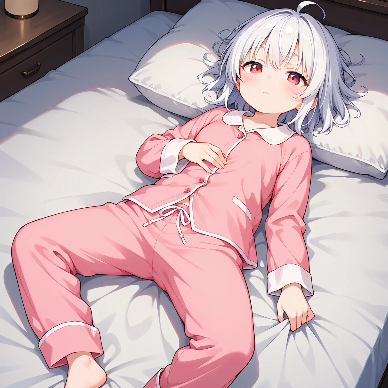 Mini character、、pajamas、Pajamas、Full body view、Spread your limbs、Spread your legs wide、