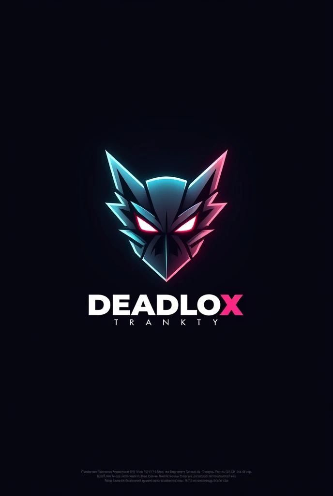 a skulls,with blue LED,with the letter X passing between it a large letter