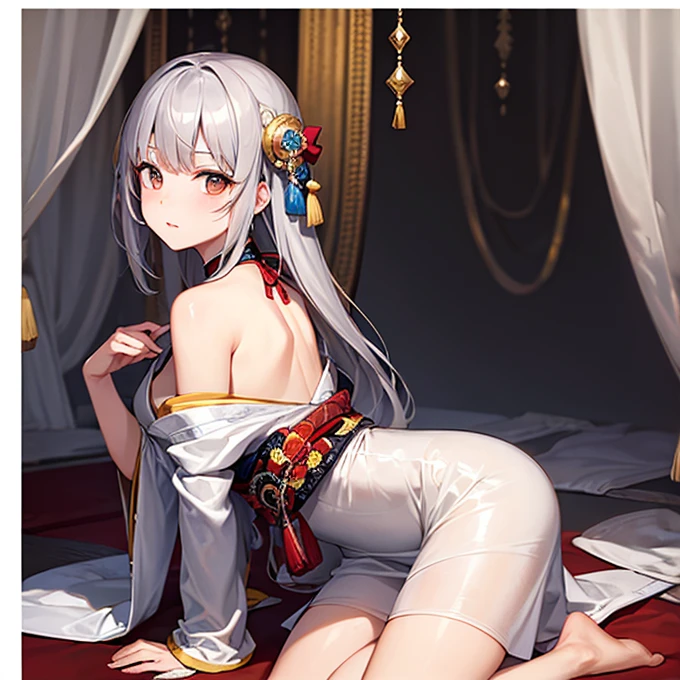 Best quality,Masterpiece,illustration,an extremely deciple and beautiful,Extremely detailed,CG,Unity,8K wallpaper,Amazing,finedetail,Master,Best quality,offcial art,Extremely detailed Cg Unity 8K wallpaper,absurderes,Incredibly Ridiculous res,hugefilesize, ultra - detailed, A high resolution, The is very detailed, Nice detailed girl, very detailed eyes and faces, Beautiful detailed eyes, light in face,(Hanfu:1.1),1girll, full bodyesbian, Full body photo, wie z_swarm,On your stomach,glute,plaques,getting beat up