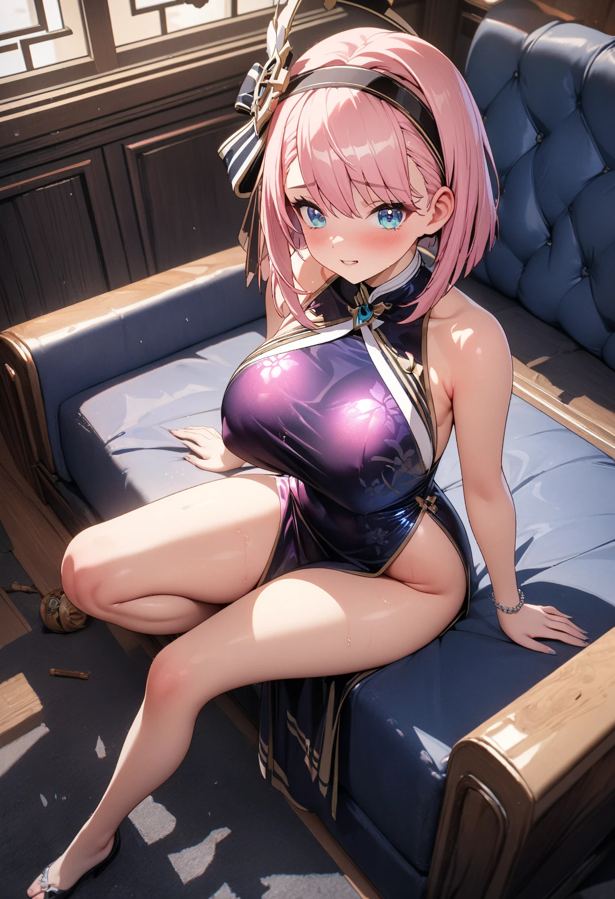 Camel toe,fit clothes, large breasts,Sitting with legs spread,sexy girl,
,Haruno Sakura,