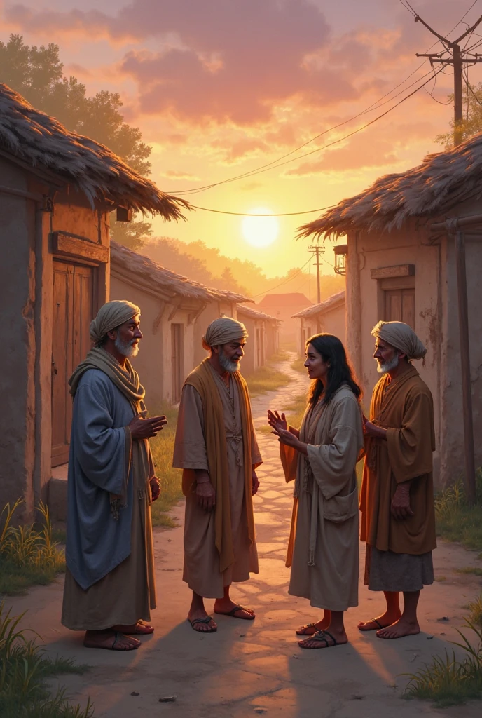 arafed image of a man with a beard and a beard in a village, beautiful depiction, greg olsen, religious painting, by Joseph Henderson, by Harrington Mann, by Jason Felix, in the early morning, hystorical painting, by Jason Benjamin, intricate story, by Harold von Schmidt, by Juan O'Gorman, by ferdinand knab