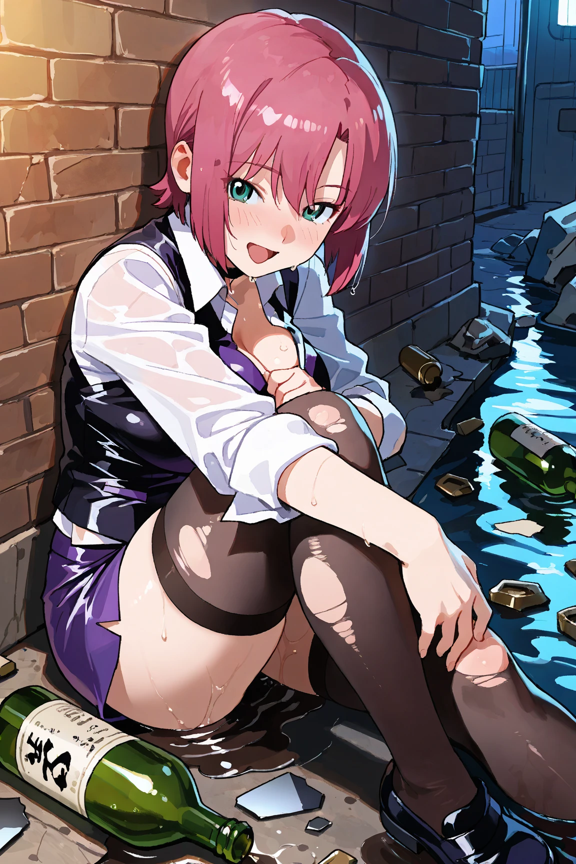 Young girl with pink hair, long twintail hairstyle, ((small bushy eyebrows)), wearing lolita dress, lolicon (Zankuro) drawing style by zankuro artist, Zancrow style, image uploaded in R34, in the mall, flirty smile , suddenly having sex in public, ((doggy style sex)), ((public sex in a restaurant)) naked ass in the male crotch, perfect anatomy, young boy fucking her