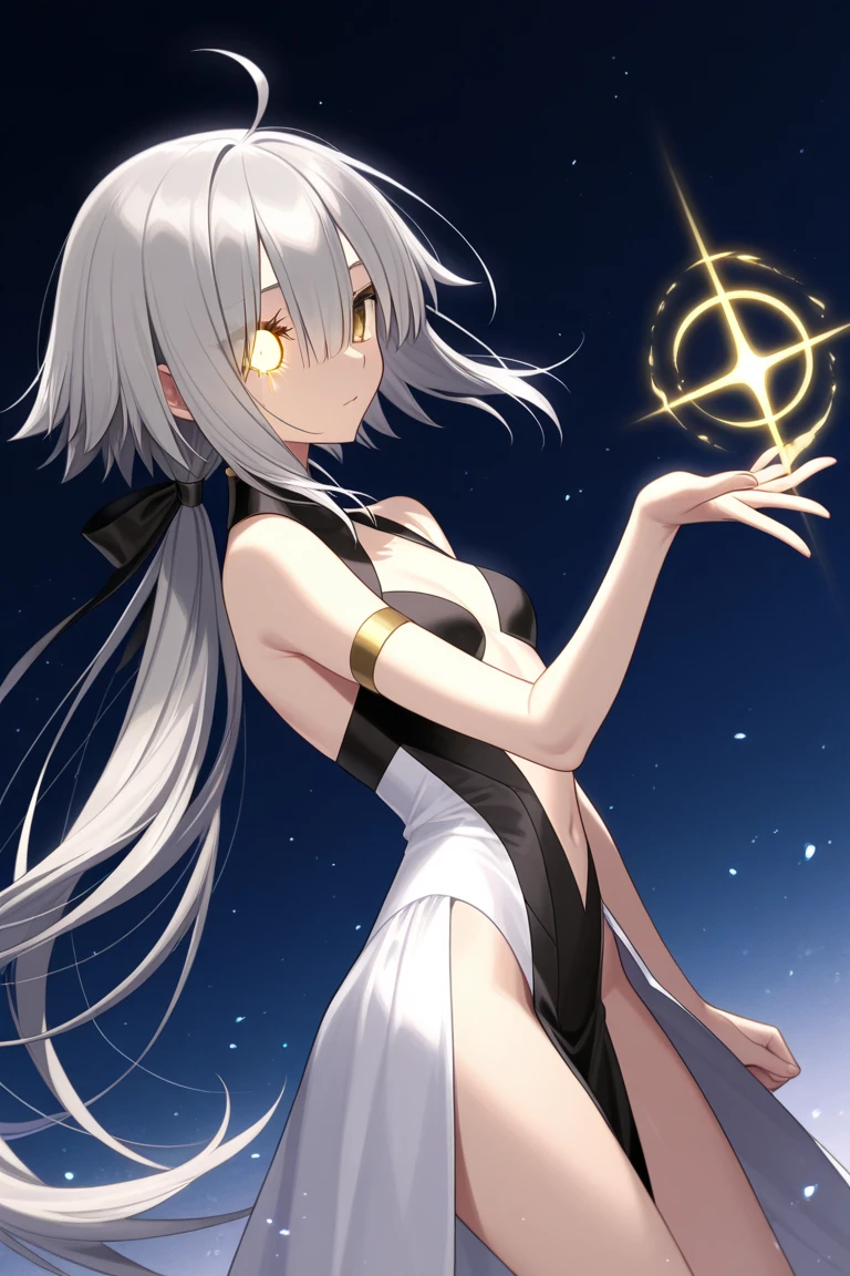 1girl, stelle \(honkai: star rail\), honkai: star rail, by nai3, by [artist nai3], [artist nai3], solo, expressionless, tsurime, simple background, cinematic angle, looking at viewer, string bikini, alternate costume, 